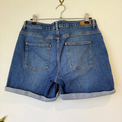 Fat Face Blue Denim Roll Cuff Shorts Size 10