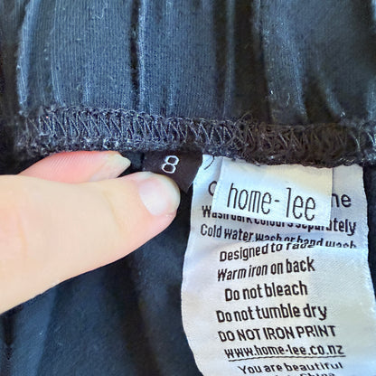 Home-Lee Black Tapered Lounge Pants Size 8