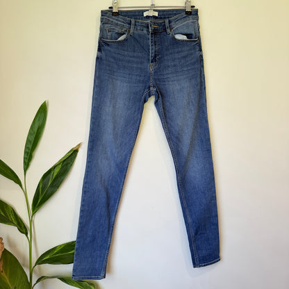 H&M Blue High Waist Skinny Jeans Size 8
