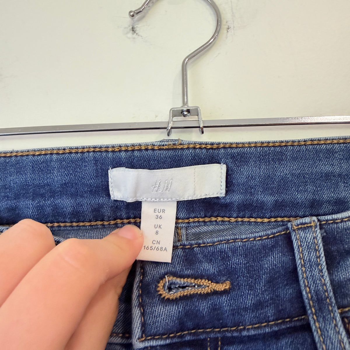 H&M Blue High Waist Skinny Jeans Size 8
