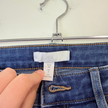 H&M Blue High Waist Skinny Jeans Size 8