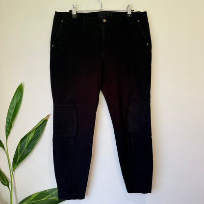 Moochi Collection Black Biker Panel Ankle Zip Pants Size 14