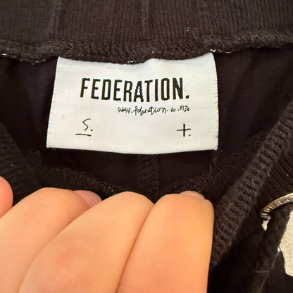 Federation Black and White Leopard Print Joggers Size S