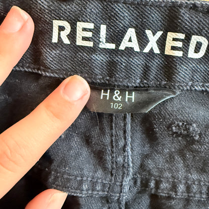 H & H Washed Black Relaxed Jeans Size 102