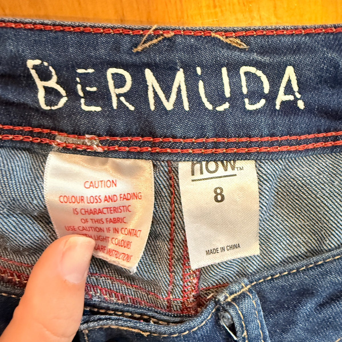 NOW Blue Denim Bermuda Shorts Size 8