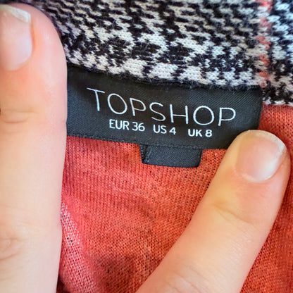 Topshop Plaid Ring Zip Mini Skirt Size 8