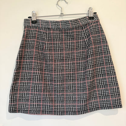 Topshop Plaid Ring Zip Mini Skirt Size 8