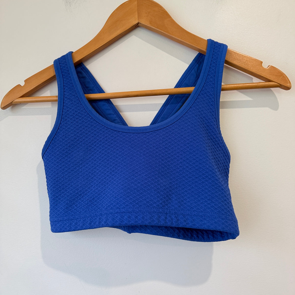Cotton On Body Cobalt Blue Textured Sports Crop - 33cm u/arm