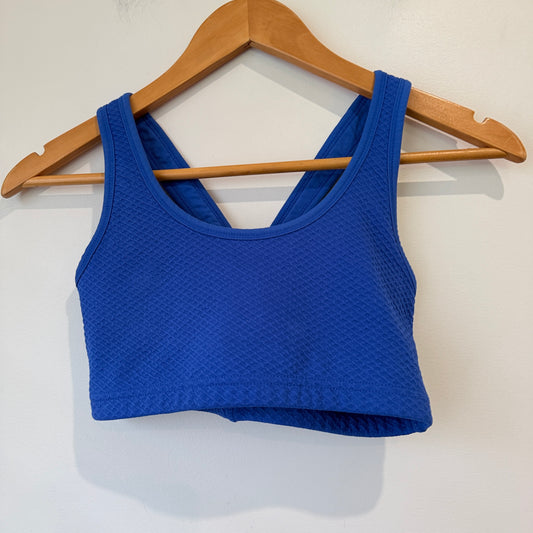 Cotton On Body Cobalt Blue Textured Sports Crop - 33cm u/arm