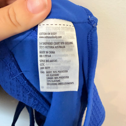 Cotton On Body Cobalt Blue Textured Sports Crop - 33cm u/arm