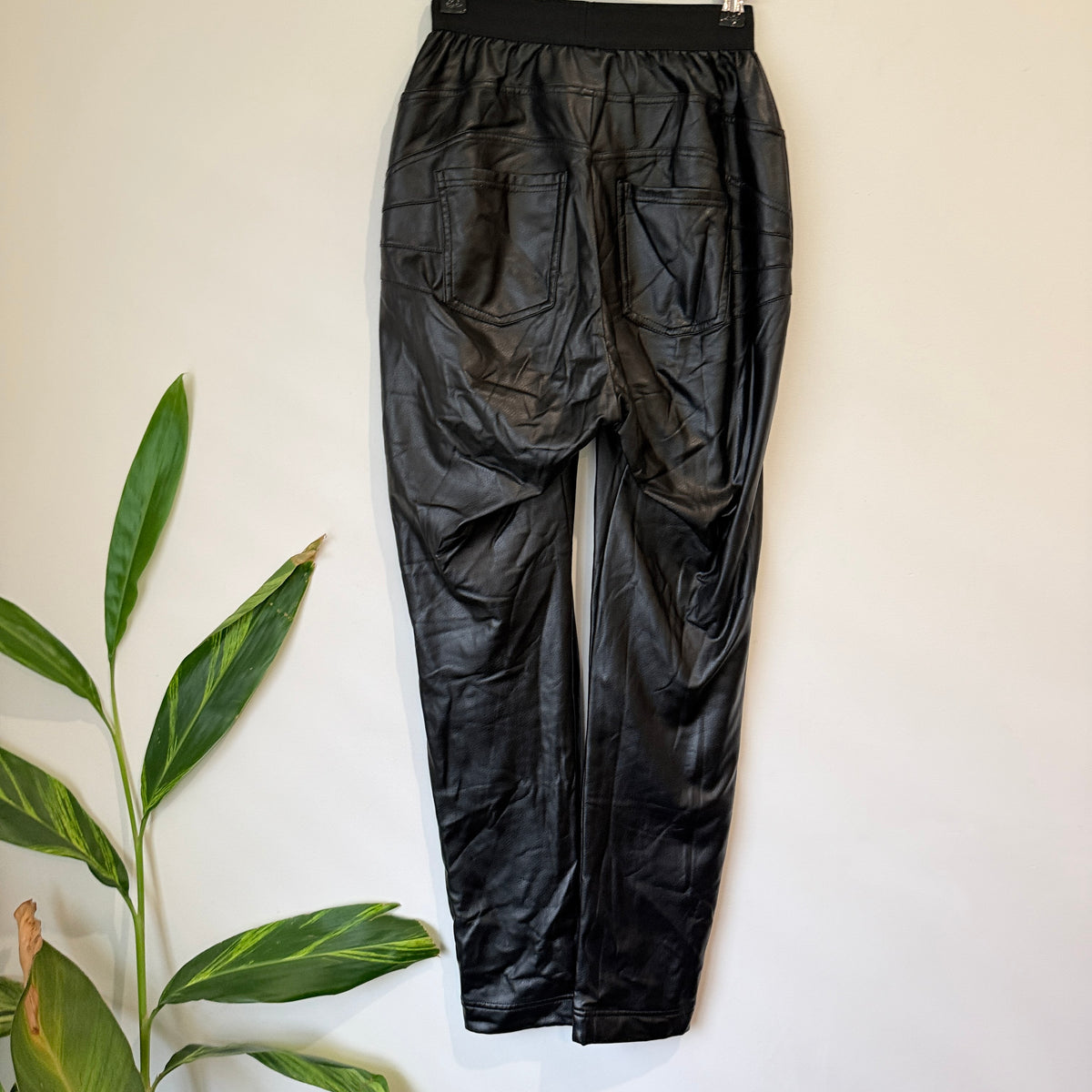 Motto Black Faux Leather Pants Size 12