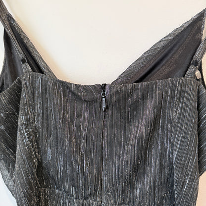 Pagani Black Metallic Strappy Wrap Dress Size 10