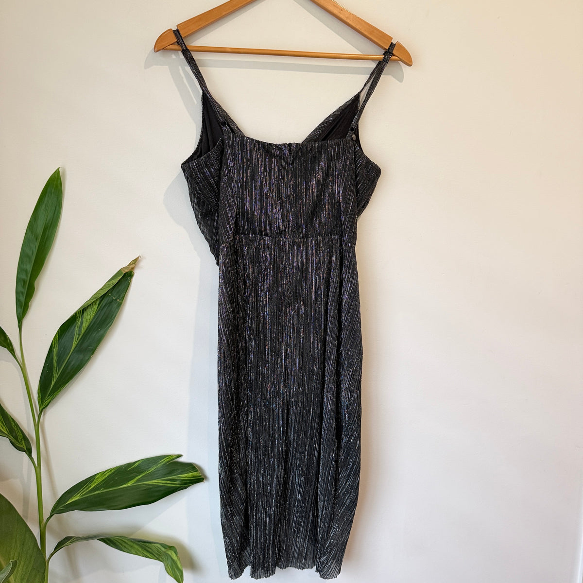 Pagani Black Metallic Strappy Wrap Dress Size 10