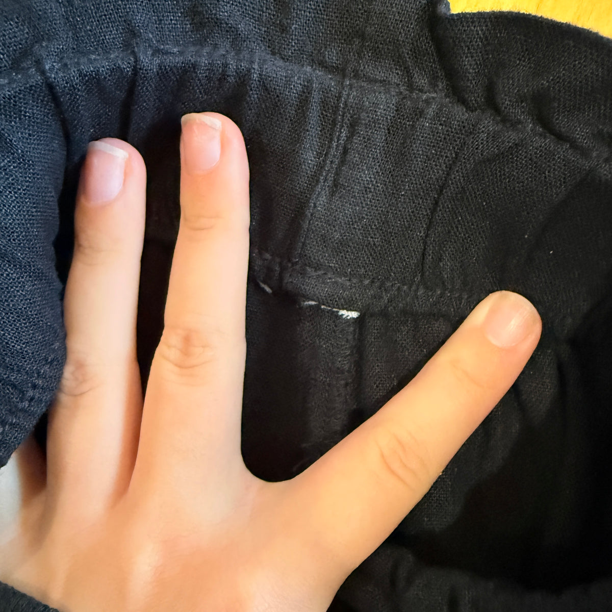 Black Paperbag Waist Cotton Pants - 66cm Waist