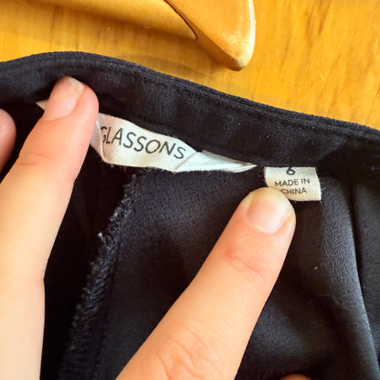 Glassons Black Wide Leg Pants Size 6