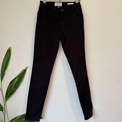 FRAME Le High Skinny Black Jeans Size 24