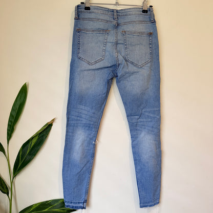 Mango Light Wash Isa Skinny Cropped Jeans Size 8