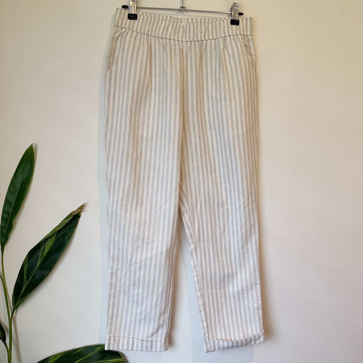 W The Twee Grey & White Striped Pants - 68cm Waist