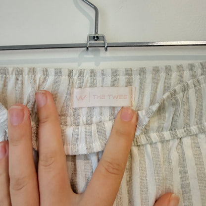 W The Twee Grey & White Striped Pants - 68cm Waist