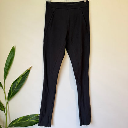 Puma by Hussein Chalayan Black Ribbed Zip Ankle Pants 62cm waist