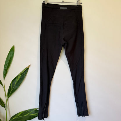 Puma by Hussein Chalayan Black Ribbed Zip Ankle Pants 62cm waist