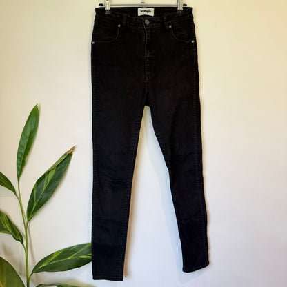 Wrangler Hi Pins Black Skinny Jeans Size 10