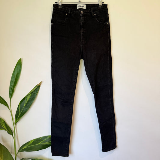 Wrangler Hi Pins Black Skinny Jeans Size 10