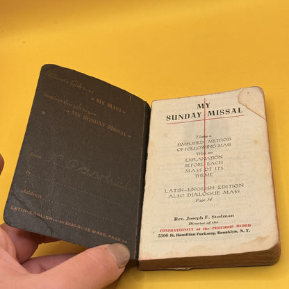 My Sunday Missal by Rev. Joseph F. Stedman 1940