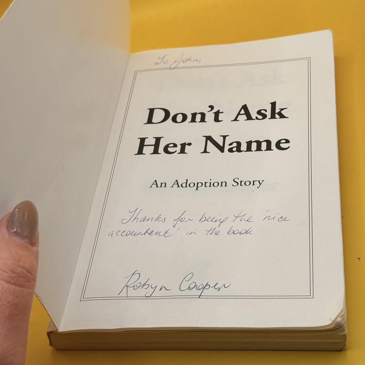 Don’t Ask Her Name: An Adoption Story by Robyn Cooper