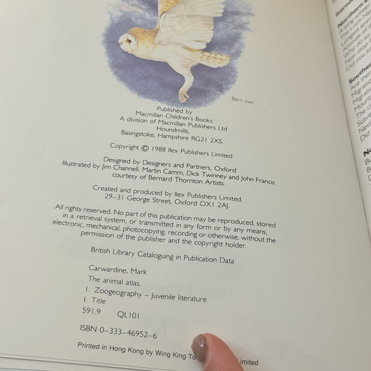 The Animal Atlas by Mark Carwardine 1988