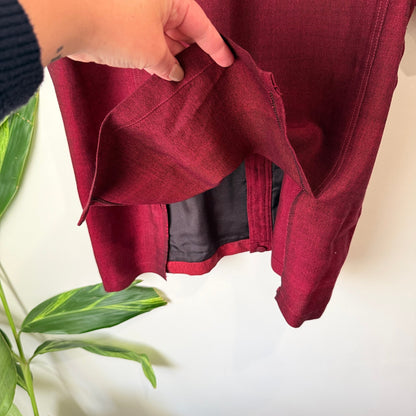 Burgundy Textured Panel Short Sleeve Shirt Size XL | U/Arm to U/Arm 58cm