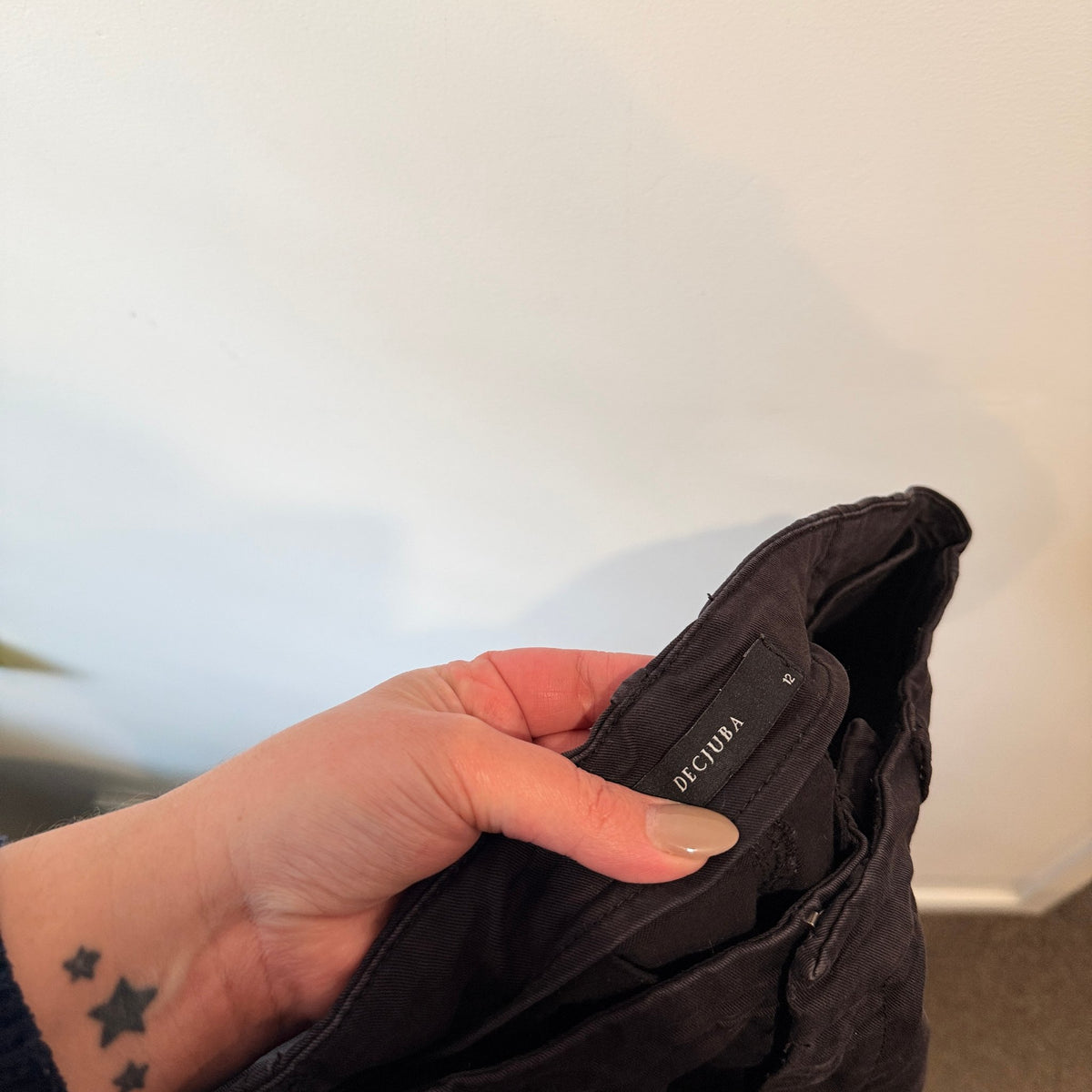Decjuba Black Tapered Trousers Size 12