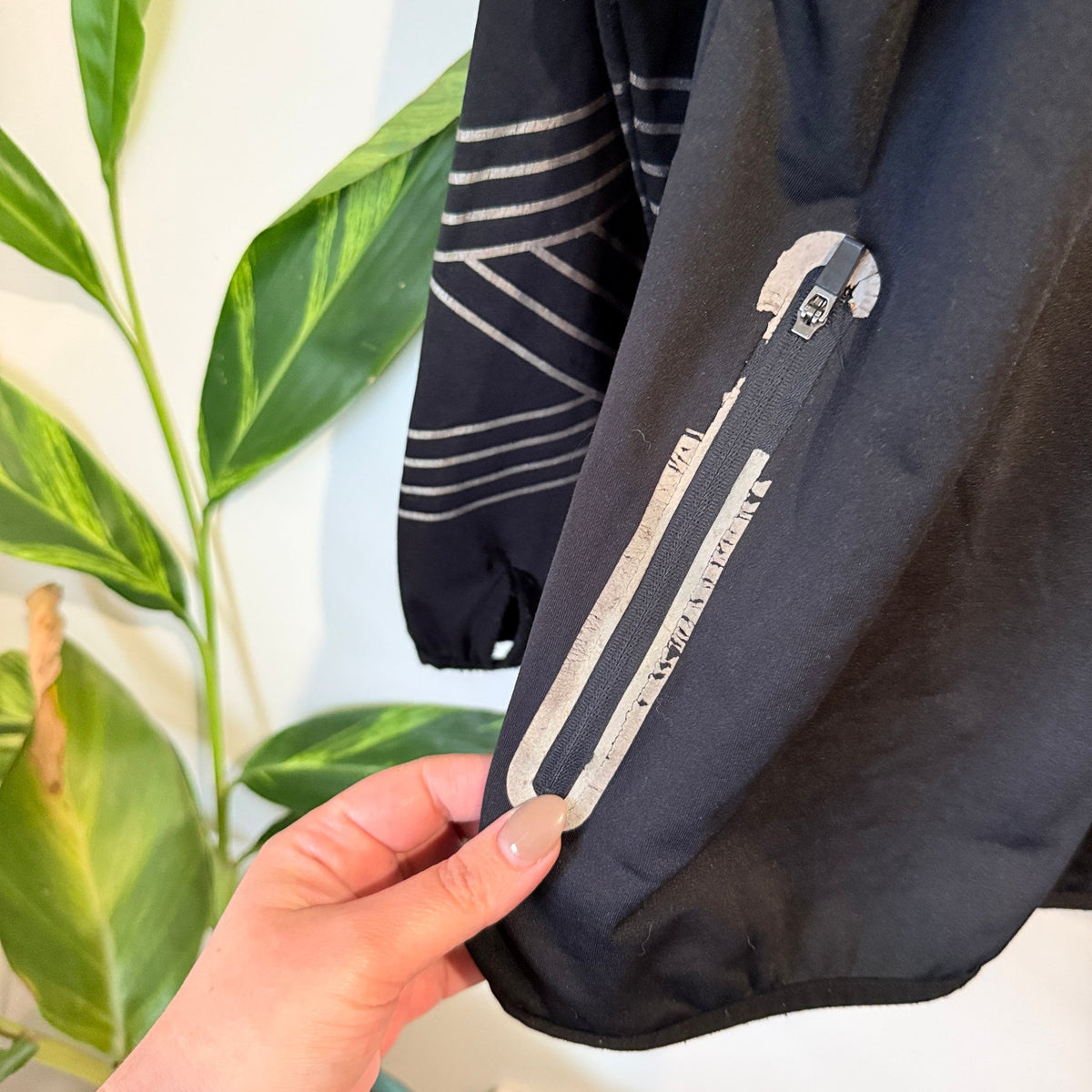 Active Intent Black Hooded Running Jacket with Reflective Trim | U/Arm to U/Arm 56cm