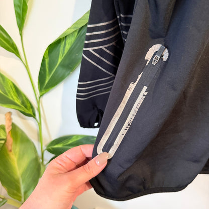 Active Intent Black Hooded Running Jacket with Reflective Trim | U/Arm to U/Arm 56cm