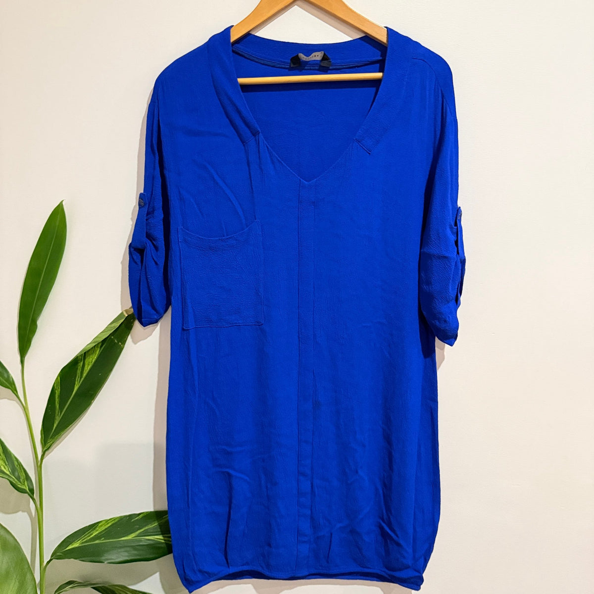 Decjuba Cobalt Blue V-Neck Tunic Dress Size 12