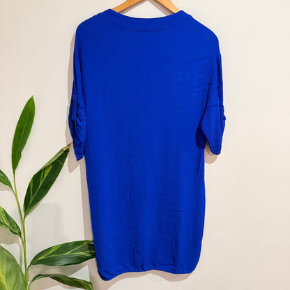 Decjuba Cobalt Blue V-Neck Tunic Dress Size 12