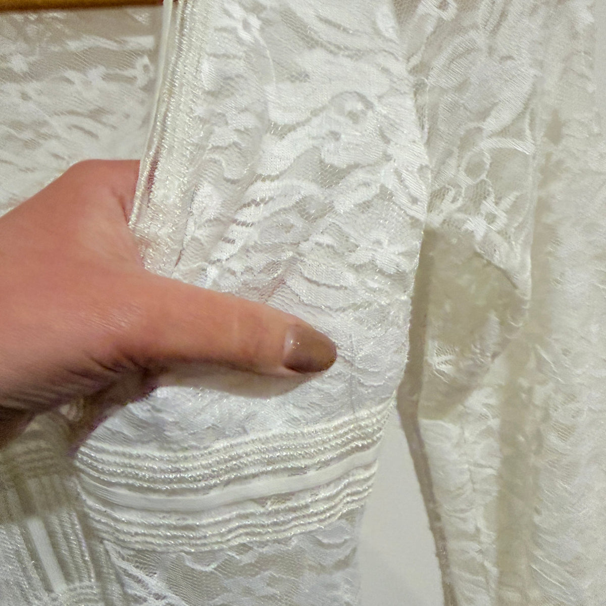 boohoo White Lace Long Sleeve Mini Dress Size 10