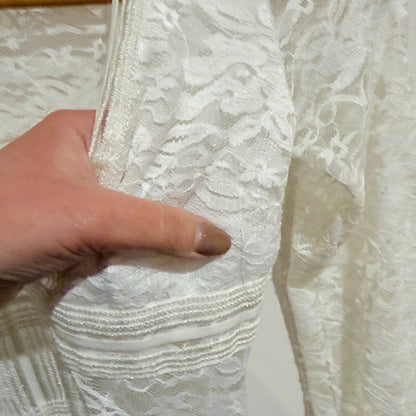 boohoo White Lace Long Sleeve Mini Dress Size 10