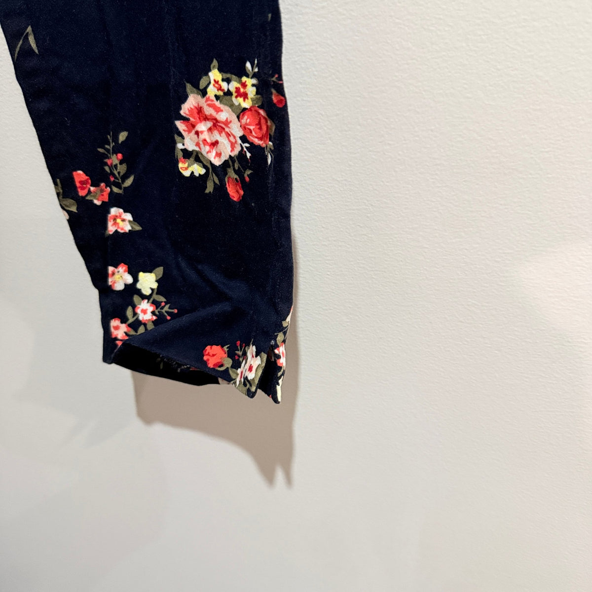 Capture Navy Floral Print Cotton Stretch Pants Size 10