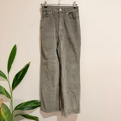 Glassons Sage Green Corduroy High Waisted Wide Leg Pants Size 6