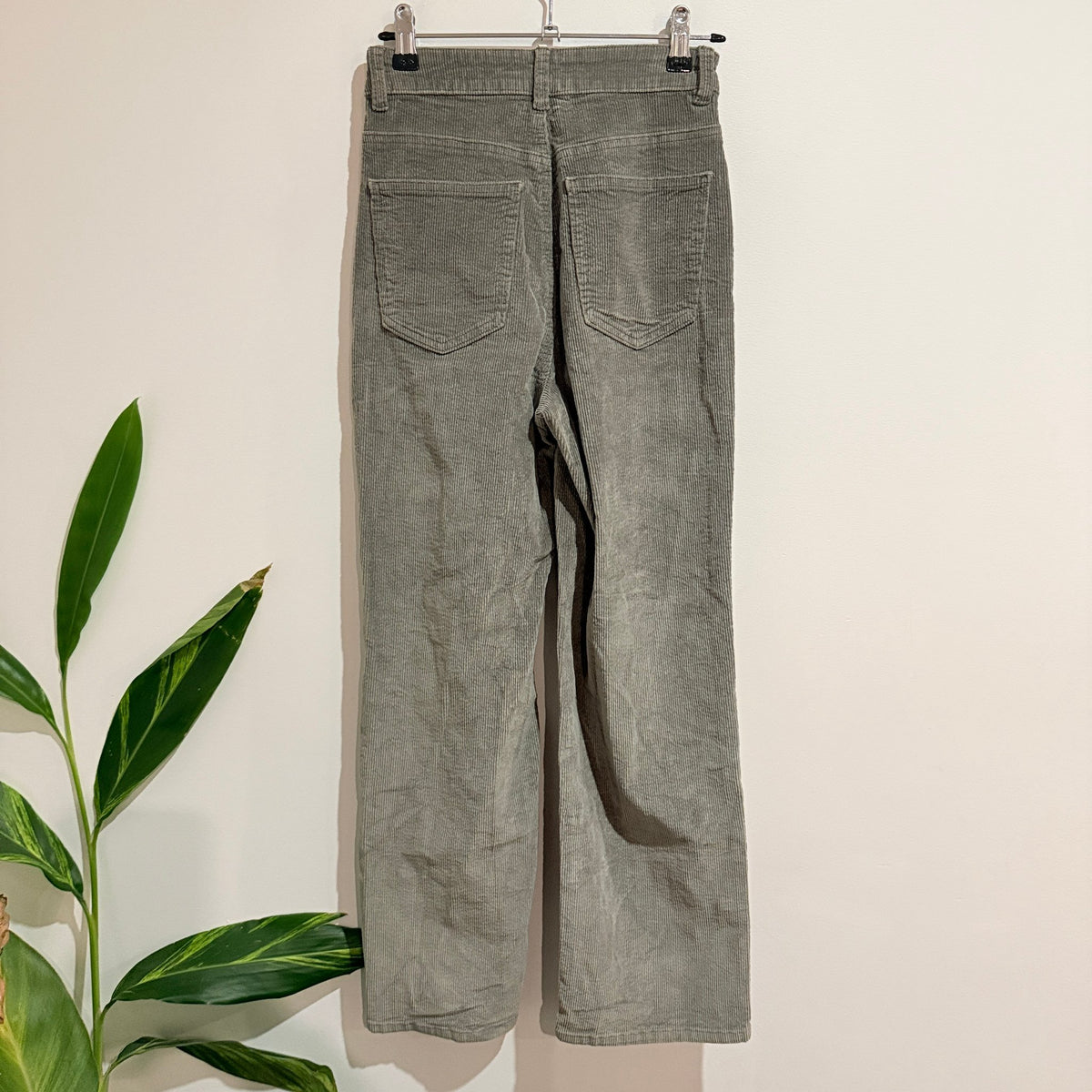Glassons Sage Green Corduroy High Waisted Wide Leg Pants Size 6
