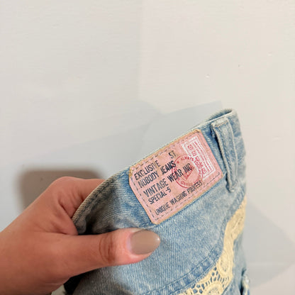 Nobody Jeans Light Wash Crochet Pocket Jeans Size 26 | Waist 80cm