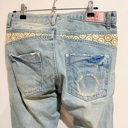 Nobody Jeans Light Wash Crochet Pocket Jeans Size 26 | Waist 80cm