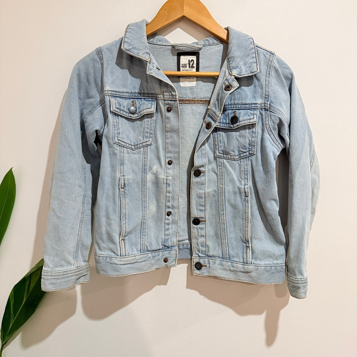 Cotton On Kids Light Wash Denim Jacket Size 12