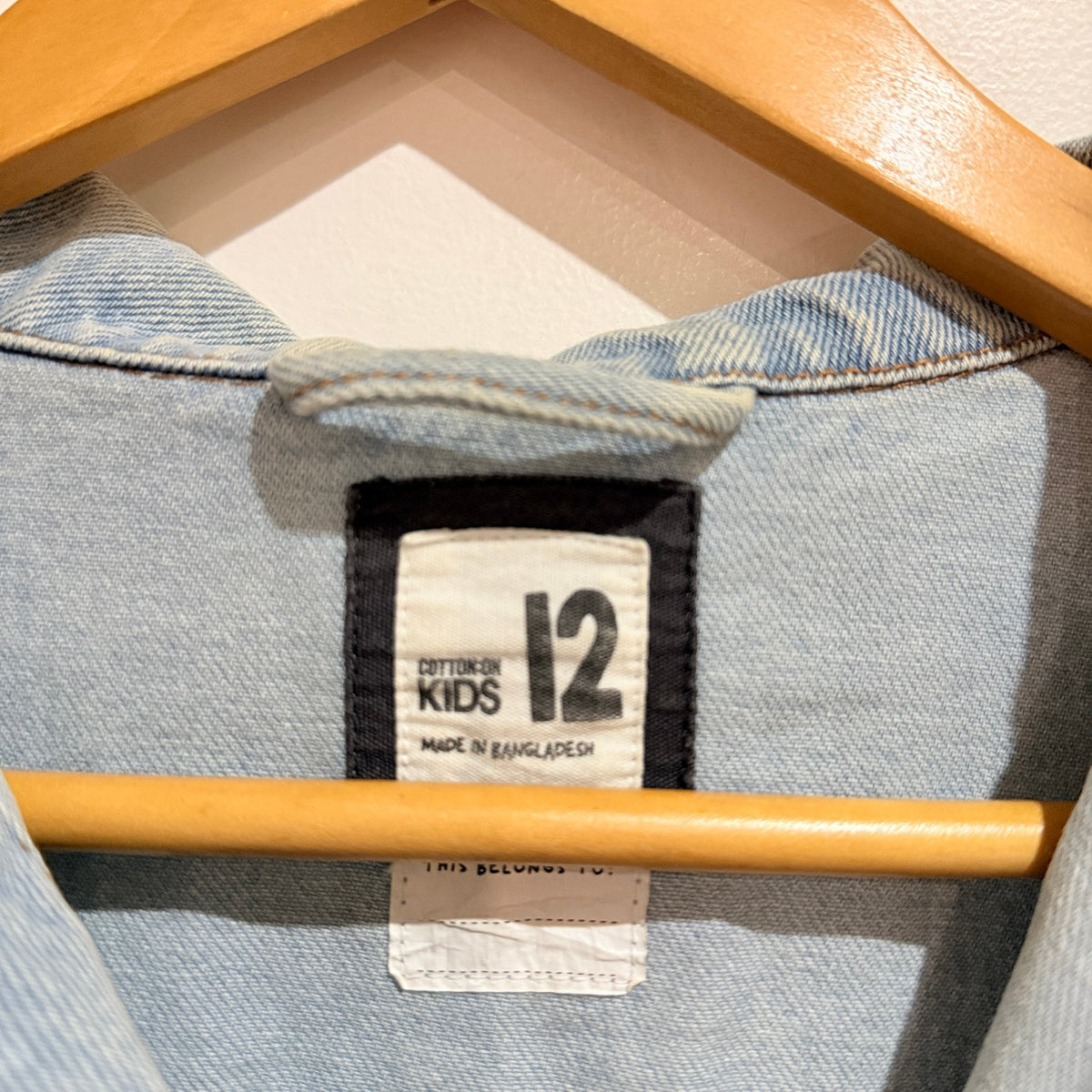 Cotton On Kids Light Wash Denim Jacket Size 12