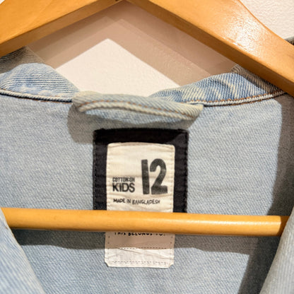 Cotton On Kids Light Wash Denim Jacket Size 12