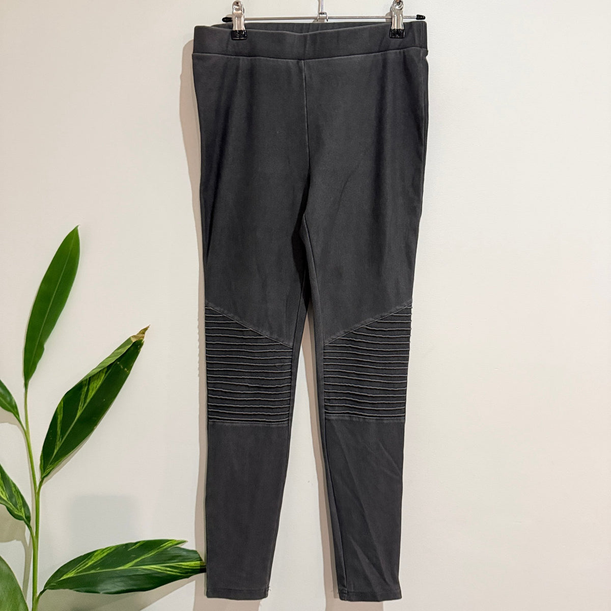 H&H Charcoal Moto Panel Pull On Stretch Pants Size XL
