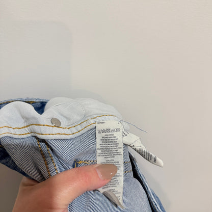 French Connection Light Wash Raw Hem Straight Leg Jeans Size 10