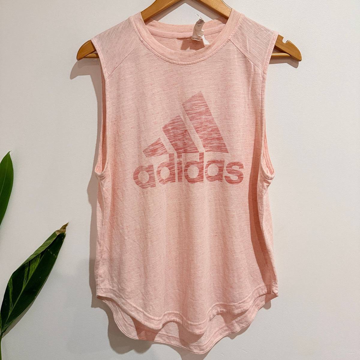 adidas Pink Marle Logo Sleeveless Tank Size S