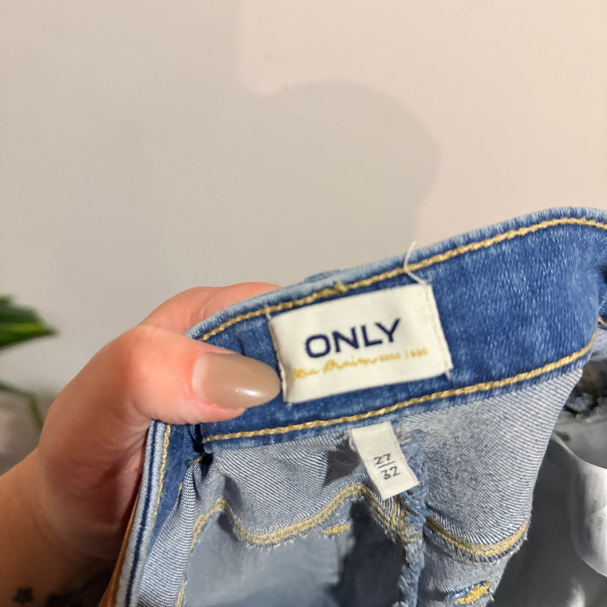 ONLY Blue Ripped Knee Zip Ankle Skinny Jeans Size 27/32 | Waist 70cm